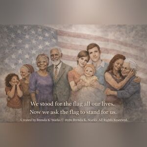 Patriotic Family Flag Artwork Print - Multi-Color